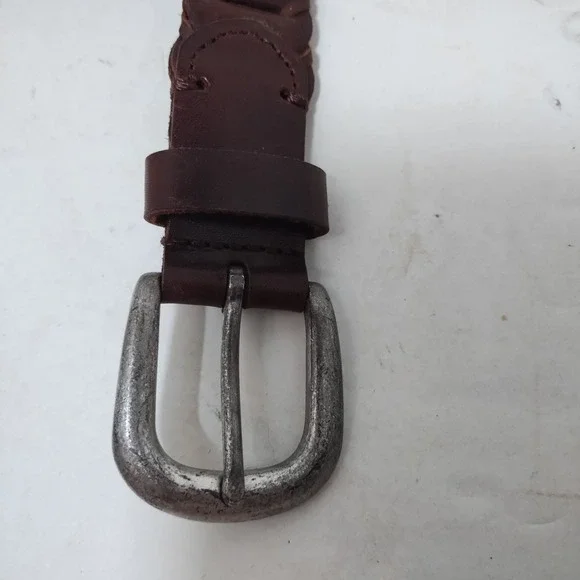 Reward By Bill Adler Brown Genuine Leather Belt Chain Link Size 36/90 - 28-43 - Picture 2 of 10